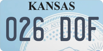 KS license plate 026DOF