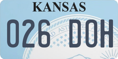 KS license plate 026DOH