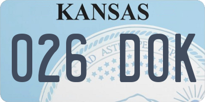 KS license plate 026DOK