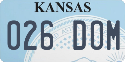 KS license plate 026DOM