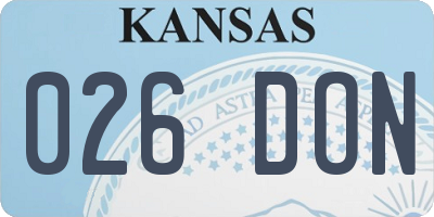 KS license plate 026DON