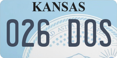 KS license plate 026DOS