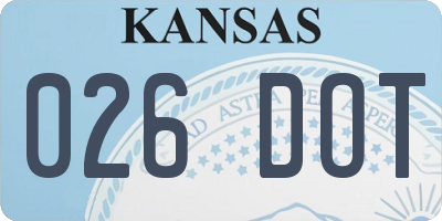 KS license plate 026DOT