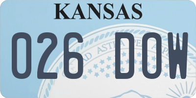 KS license plate 026DOW