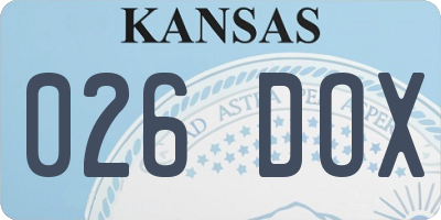 KS license plate 026DOX