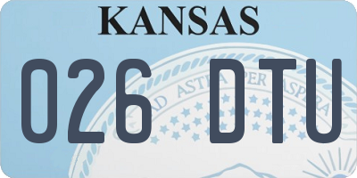 KS license plate 026DTU
