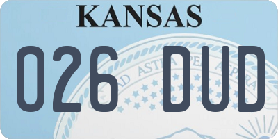 KS license plate 026DUD