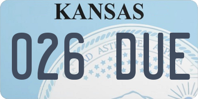 KS license plate 026DUE
