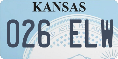 KS license plate 026ELW