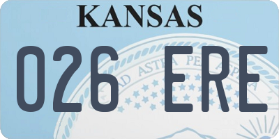 KS license plate 026ERE
