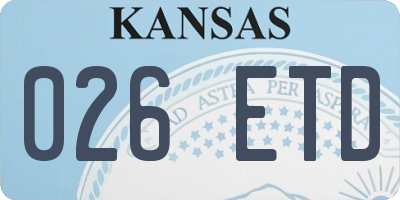 KS license plate 026ETD