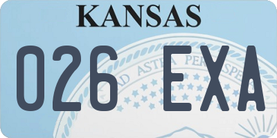 KS license plate 026EXA