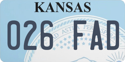 KS license plate 026FAD