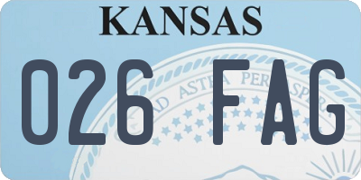 KS license plate 026FAG