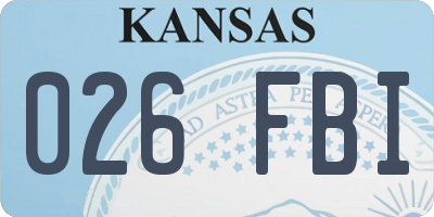 KS license plate 026FBI