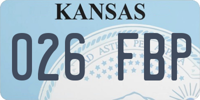 KS license plate 026FBP