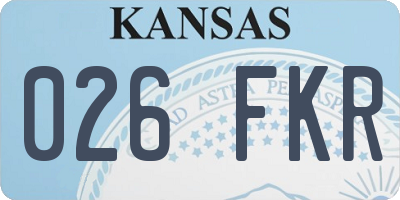 KS license plate 026FKR