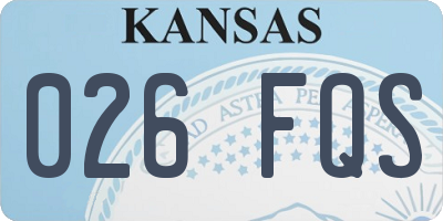 KS license plate 026FQS