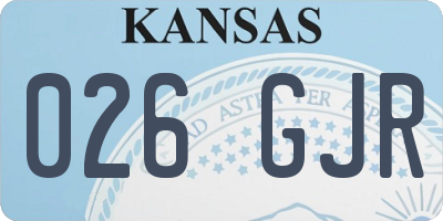 KS license plate 026GJR