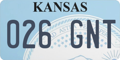 KS license plate 026GNT