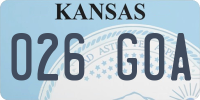 KS license plate 026GOA