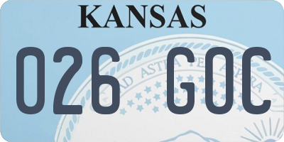 KS license plate 026GOC