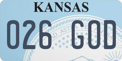 KS license plate 026GOD