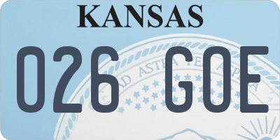 KS license plate 026GOE