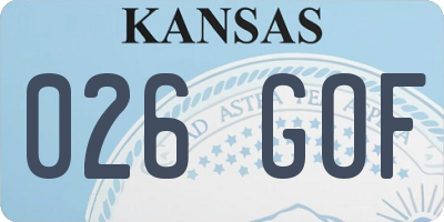 KS license plate 026GOF