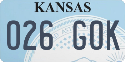 KS license plate 026GOK
