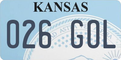KS license plate 026GOL