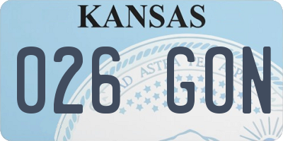 KS license plate 026GON