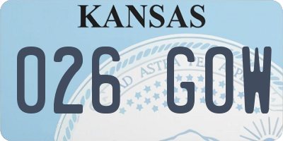 KS license plate 026GOW