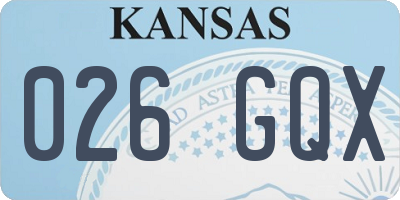 KS license plate 026GQX