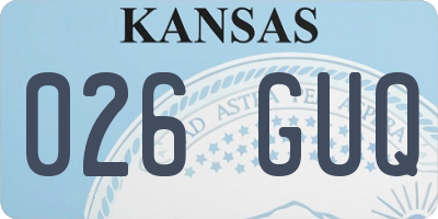 KS license plate 026GUQ