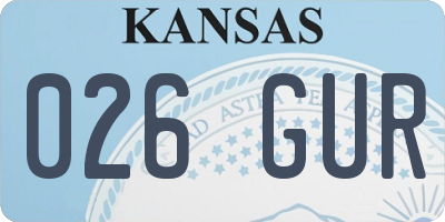 KS license plate 026GUR