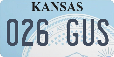 KS license plate 026GUS