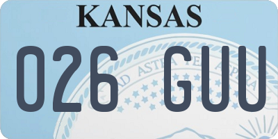 KS license plate 026GUU