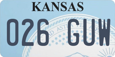 KS license plate 026GUW