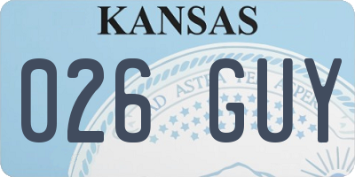 KS license plate 026GUY