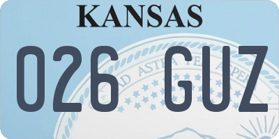 KS license plate 026GUZ