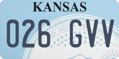 KS license plate 026GVV