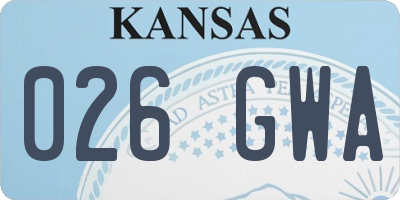 KS license plate 026GWA