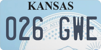 KS license plate 026GWE