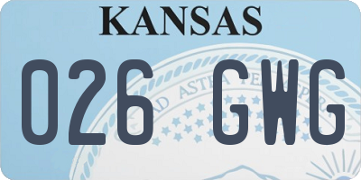 KS license plate 026GWG