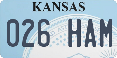 KS license plate 026HAM