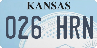 KS license plate 026HRN