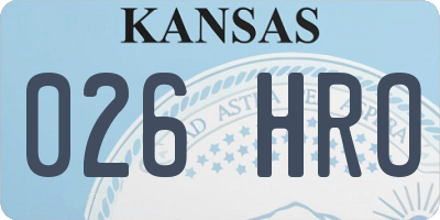 KS license plate 026HRO