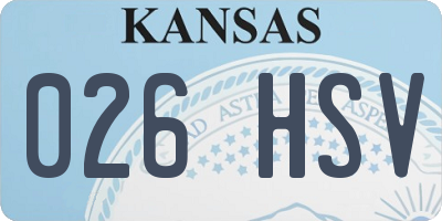 KS license plate 026HSV
