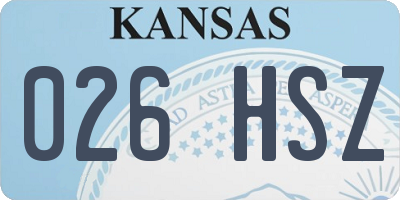 KS license plate 026HSZ